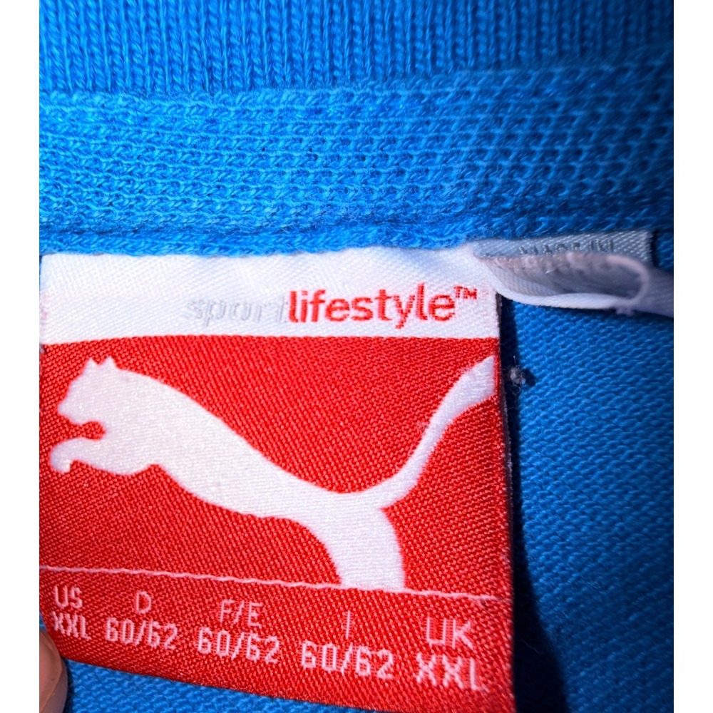 Puma Polo Shirt Mens XXL Blue Short Sleeve Cotton Sportlifestyle - Picture 3 of 9